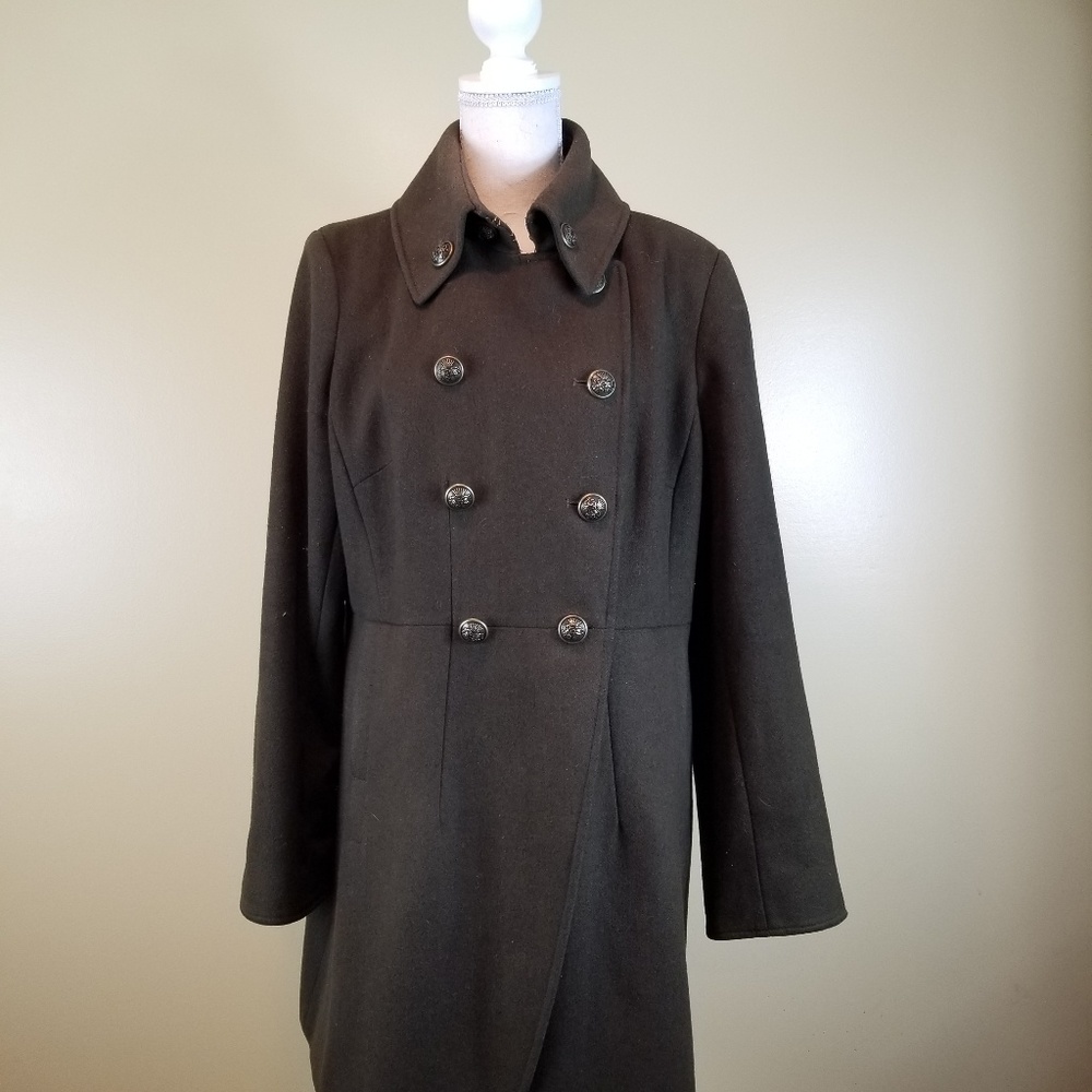 Worthington olive green dress coat